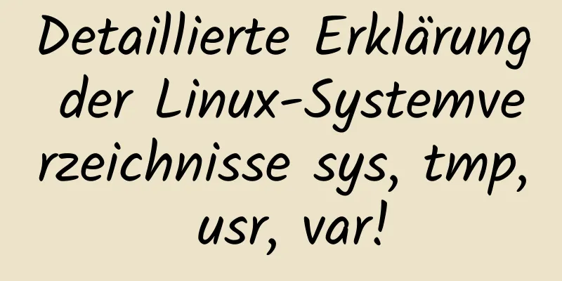 Detaillierte Erklärung der Linux-Systemverzeichnisse sys, tmp, usr, var!