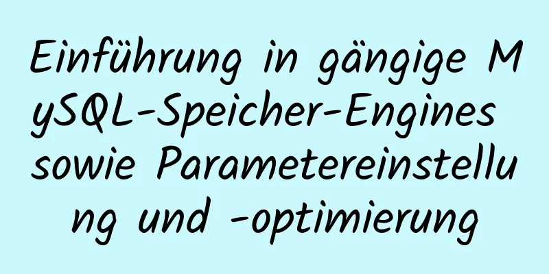 Einführung in gängige MySQL-Speicher-Engines sowie Parametereinstellung und -optimierung