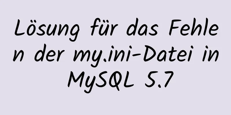 Lösung für das Fehlen der my.ini-Datei in MySQL 5.7