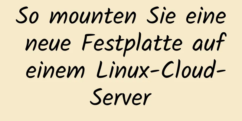 So mounten Sie eine neue Festplatte auf einem Linux-Cloud-Server