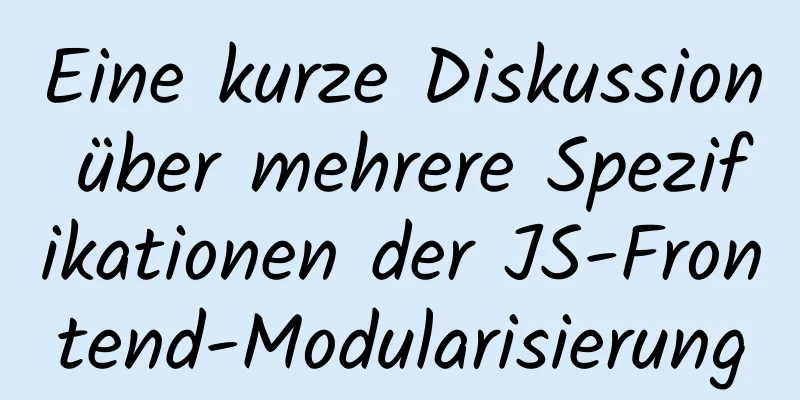 Eine kurze Diskussion über mehrere Spezifikationen der JS-Frontend-Modularisierung