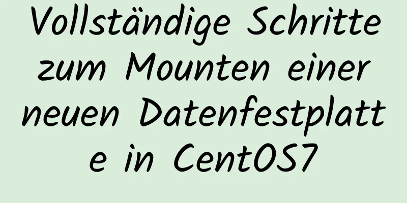 Vollständige Schritte zum Mounten einer neuen Datenfestplatte in CentOS7