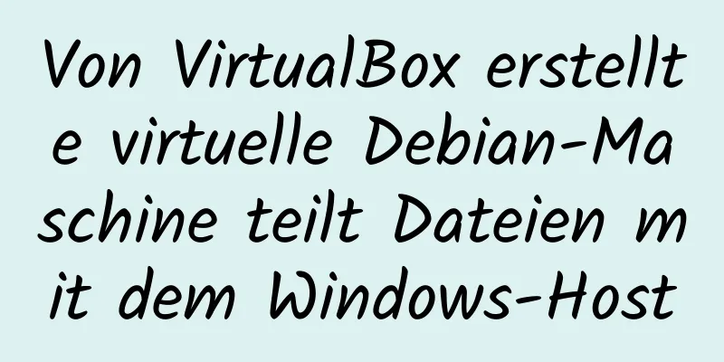 Von VirtualBox erstellte virtuelle Debian-Maschine teilt Dateien mit dem Windows-Host