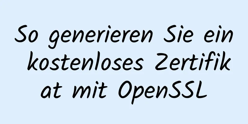 So generieren Sie ein kostenloses Zertifikat mit OpenSSL