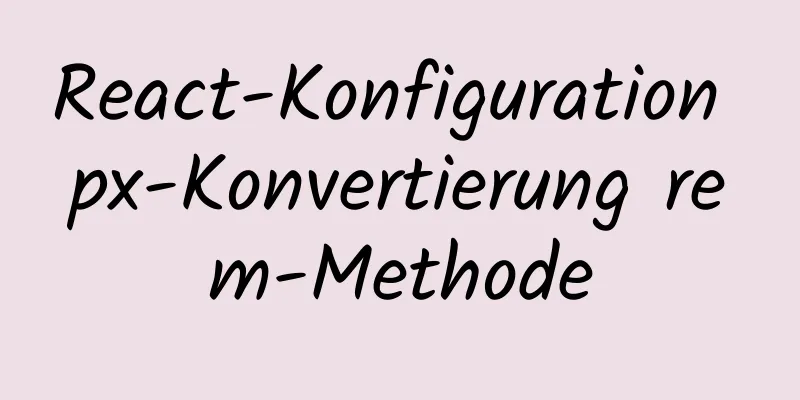 React-Konfiguration px-Konvertierung rem-Methode