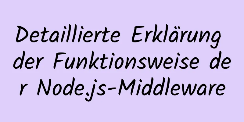 Detaillierte Erklärung der Funktionsweise der Node.js-Middleware