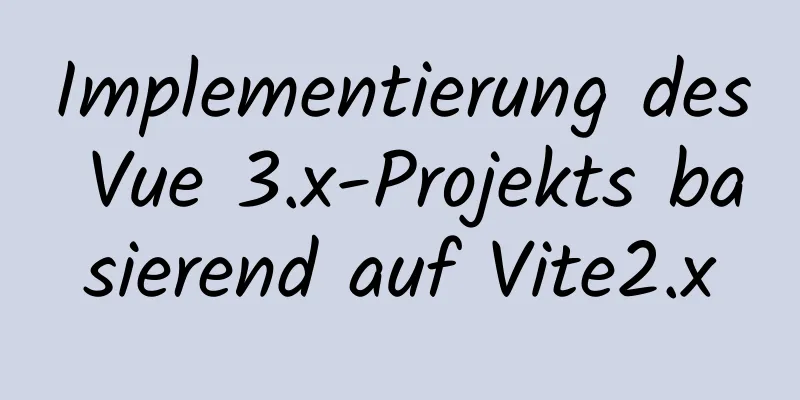 Implementierung des Vue 3.x-Projekts basierend auf Vite2.x