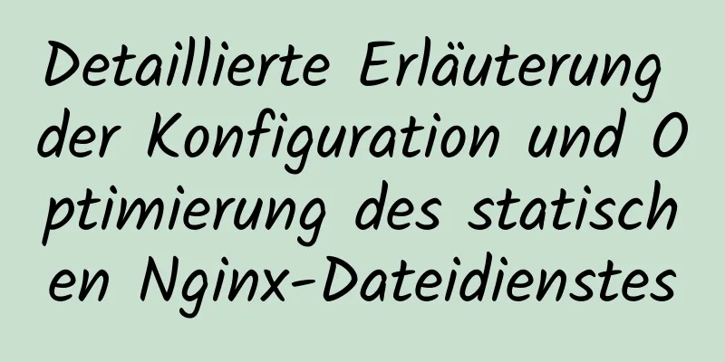 Detaillierte Erläuterung der Konfiguration und Optimierung des statischen Nginx-Dateidienstes