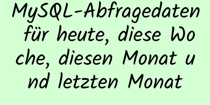 MySQL-Abfragedaten für heute, diese Woche, diesen Monat und letzten Monat