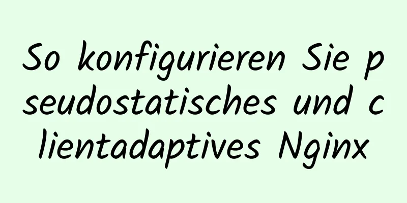 So konfigurieren Sie pseudostatisches und clientadaptives Nginx