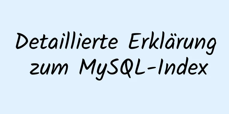 Detaillierte Erklärung zum MySQL-Index