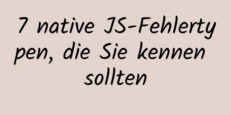 7 native JS-Fehlertypen, die Sie kennen sollten