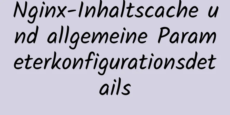 Nginx-Inhaltscache und allgemeine Parameterkonfigurationsdetails