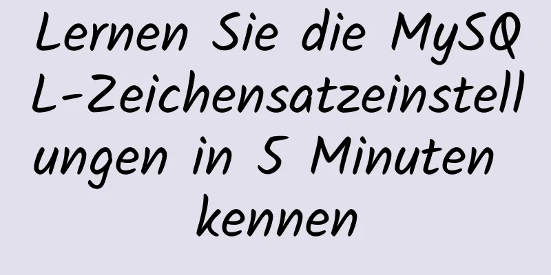 Lernen Sie die MySQL-Zeichensatzeinstellungen in 5 Minuten kennen