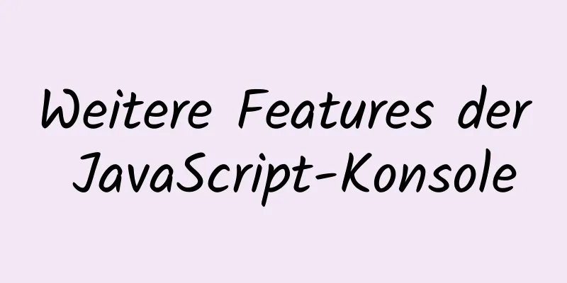 Weitere Features der JavaScript-Konsole