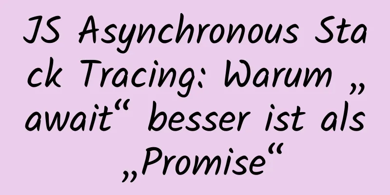 JS Asynchronous Stack Tracing: Warum „await“ besser ist als „Promise“