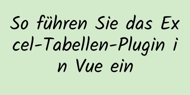 So führen Sie das Excel-Tabellen-Plugin in Vue ein