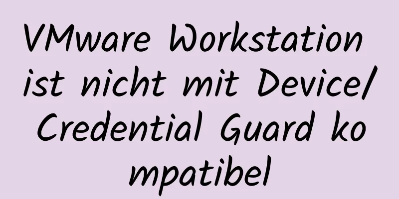 VMware Workstation ist nicht mit Device/Credential Guard kompatibel