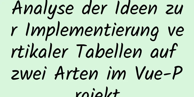 Analyse der Ideen zur Implementierung vertikaler Tabellen auf zwei Arten im Vue-Projekt