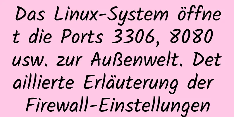 Das Linux-System öffnet die Ports 3306, 8080 usw. zur Außenwelt. Detaillierte Erläuterung der Firewall-Einstellungen