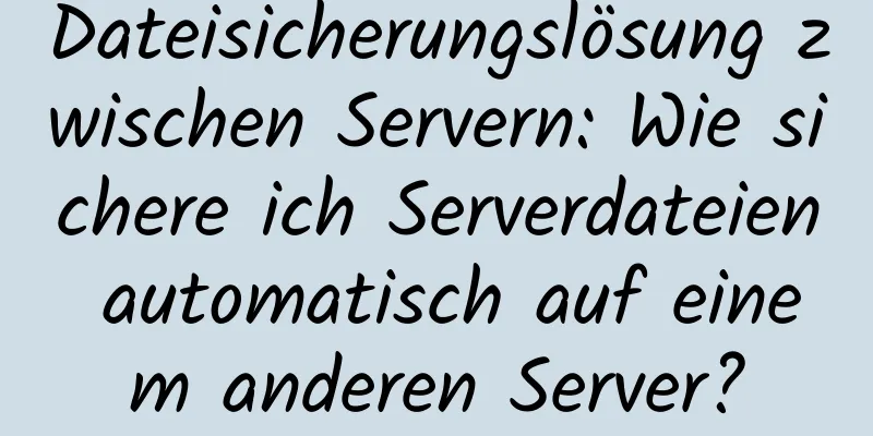 Dateisicherungslösung zwischen Servern: Wie sichere ich Serverdateien automatisch auf einem anderen Server?