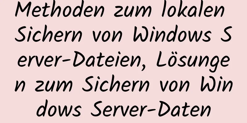 Methoden zum lokalen Sichern von Windows Server-Dateien, Lösungen zum Sichern von Windows Server-Daten