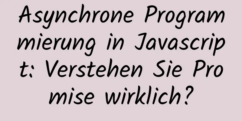 Asynchrone Programmierung in Javascript: Verstehen Sie Promise wirklich?