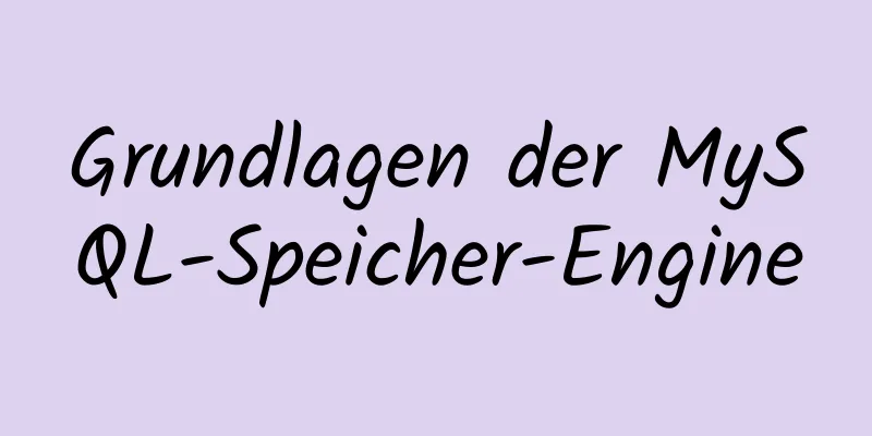 Grundlagen der MySQL-Speicher-Engine