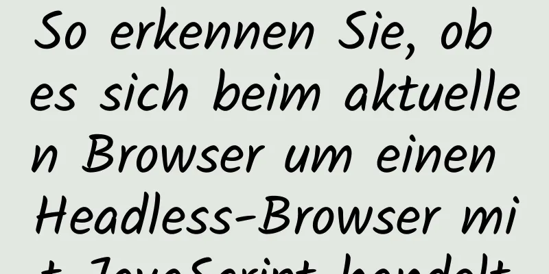 So erkennen Sie, ob es sich beim aktuellen Browser um einen Headless-Browser mit JavaScript handelt