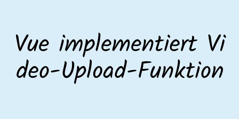 Vue implementiert Video-Upload-Funktion