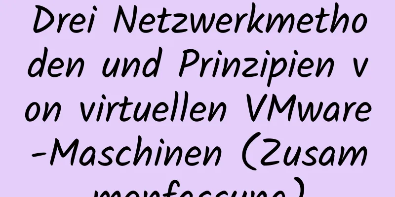 Drei Netzwerkmethoden und Prinzipien von virtuellen VMware-Maschinen (Zusammenfassung)