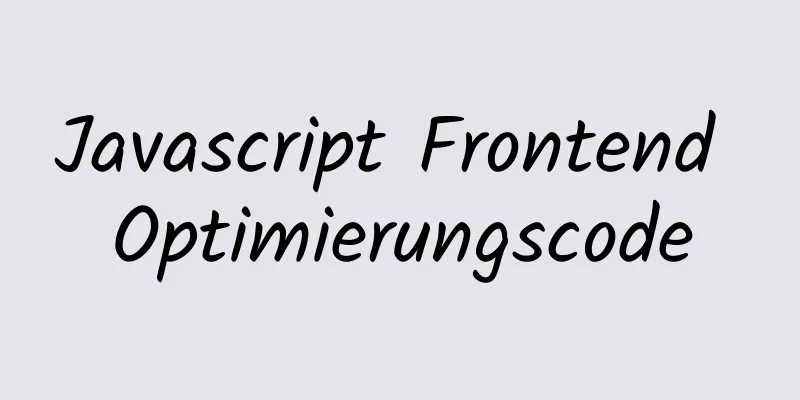 Javascript Frontend Optimierungscode