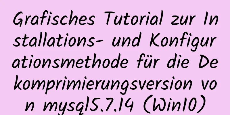 Grafisches Tutorial zur Installations- und Konfigurationsmethode für die Dekomprimierungsversion von mysql5.7.14 (Win10)