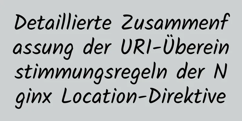 Detaillierte Zusammenfassung der URI-Übereinstimmungsregeln der Nginx Location-Direktive