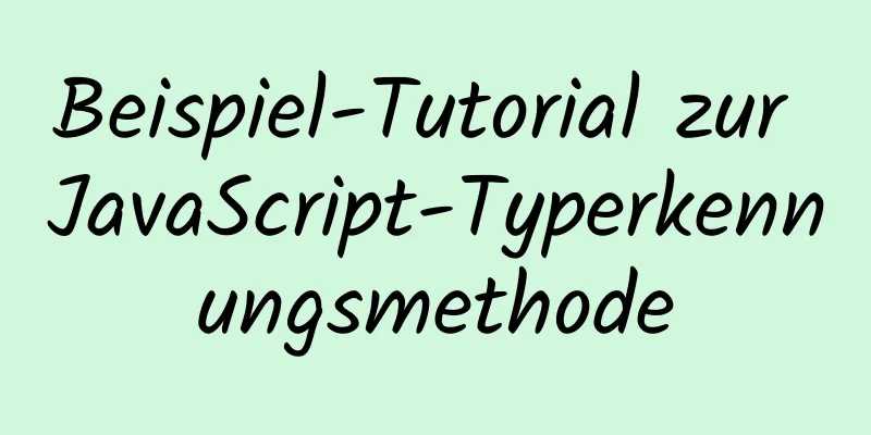 Beispiel-Tutorial zur JavaScript-Typerkennungsmethode