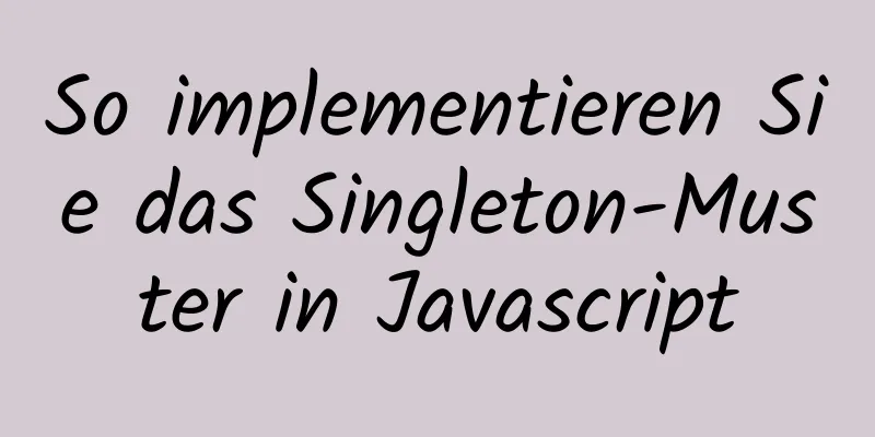 So implementieren Sie das Singleton-Muster in Javascript