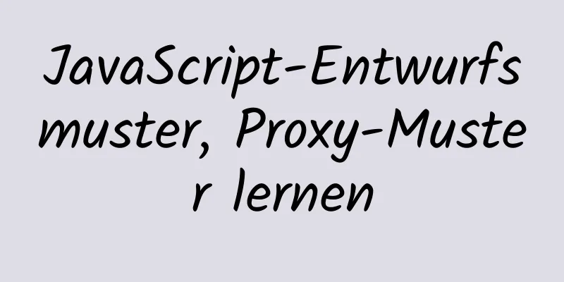 JavaScript-Entwurfsmuster, Proxy-Muster lernen