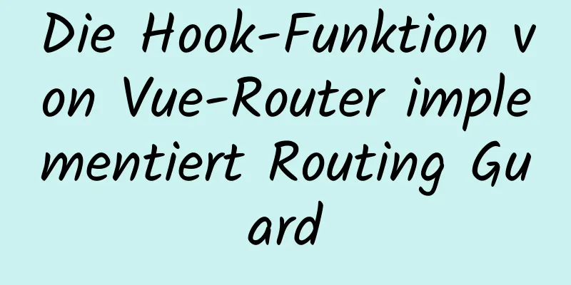 Die Hook-Funktion von Vue-Router implementiert Routing Guard