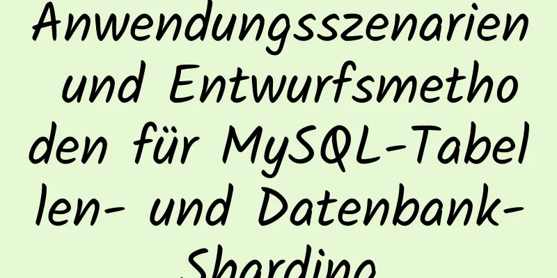 Anwendungsszenarien und Entwurfsmethoden für MySQL-Tabellen- und Datenbank-Sharding