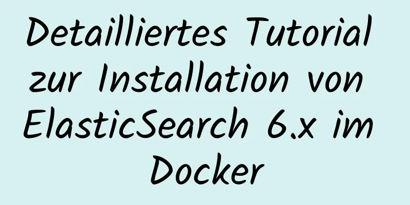 Detailliertes Tutorial zur Installation von ElasticSearch 6.x im Docker