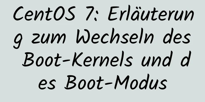 CentOS 7: Erläuterung zum Wechseln des Boot-Kernels und des Boot-Modus