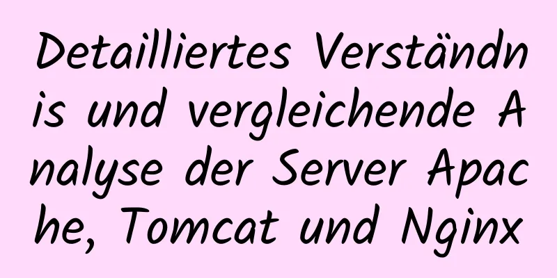 Detailliertes Verständnis und vergleichende Analyse der Server Apache, Tomcat und Nginx