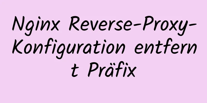 Nginx Reverse-Proxy-Konfiguration entfernt Präfix