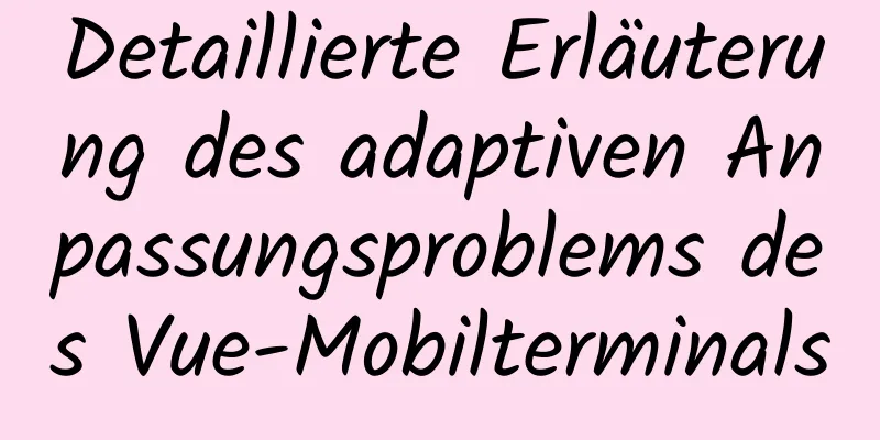 Detaillierte Erläuterung des adaptiven Anpassungsproblems des Vue-Mobilterminals