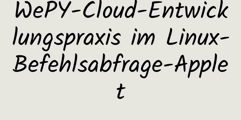 WePY-Cloud-Entwicklungspraxis im Linux-Befehlsabfrage-Applet