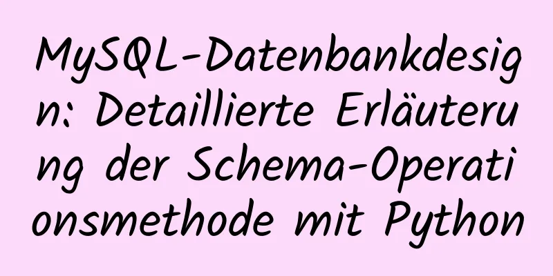 MySQL-Datenbankdesign: Detaillierte Erläuterung der Schema-Operationsmethode mit Python