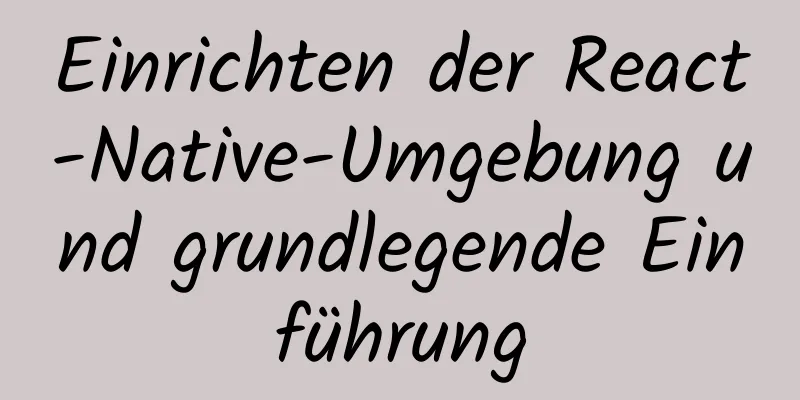 Einrichten der React-Native-Umgebung und grundlegende Einführung