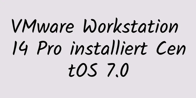 VMware Workstation 14 Pro installiert CentOS 7.0