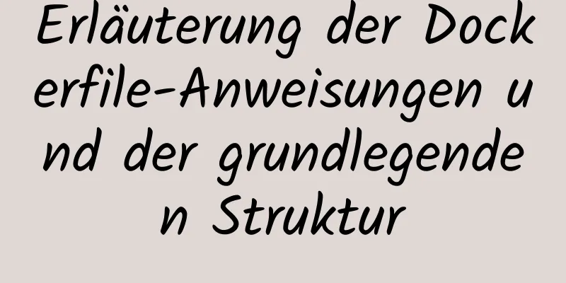 Erläuterung der Dockerfile-Anweisungen und der grundlegenden Struktur