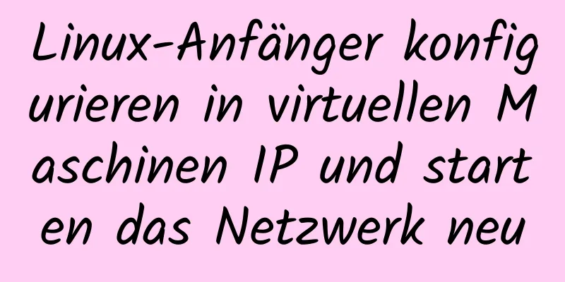 Linux-Anfänger konfigurieren in virtuellen Maschinen IP und starten das Netzwerk neu